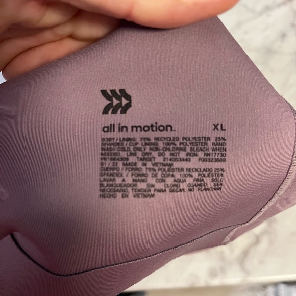 Target All in Motion Women's Mauve Intimates/athletic Bra xl NWOT - Picture 3 of 3